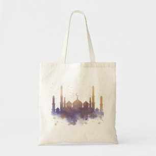 Tote Bag Mosquée d'or dans une nuit étoilée