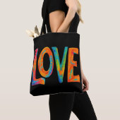 Tote Bag Mot d'amour coloré (De près)