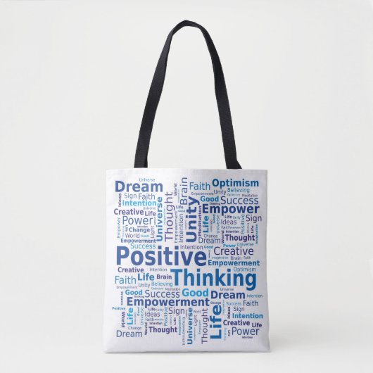 Tote Bag Mot de réflexion positif Nuage - Bleu (Devant)