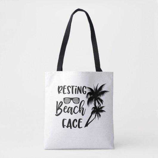 Tote Bag Mot de repos fourre-tout de visage de plage (Devant)