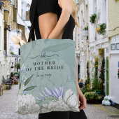 Tote Bag Mother of the Bride Peony | Sage Green & White