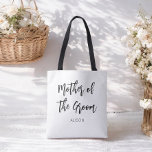 Tote Bag Mother of the Groom Black White<br><div class="desc">Mother of The Groom Wedding Tote Bag in Black and White. Good for Bridesmaid Gifts Weddings,  Bridal Party,  Bachelor party,  Rehearsal Dinner. Check out more products with this design in the collection below.</div>