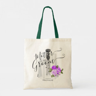 Tote Bag Mother of the Groom - Bridal Party - Purple Floral