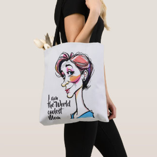 Tote Bag Mother's Day Card - Funny Caricature 1 + your text