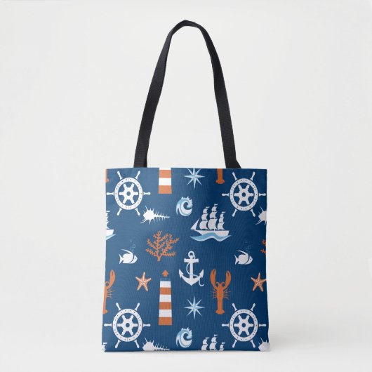 Tote Bag Motif 1 de thème de mer (Devant)