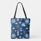 Tote Bag Motif 1 de thème de mer (Dos)