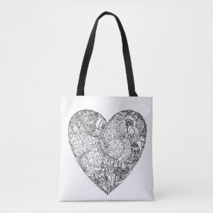 Tote Bag Motif 2 de coeur de papillon
