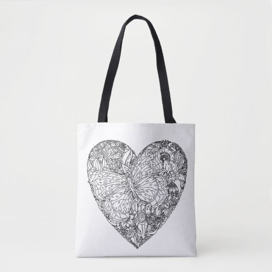 Tote Bag Motif 2 de coeur de papillon (Devant)
