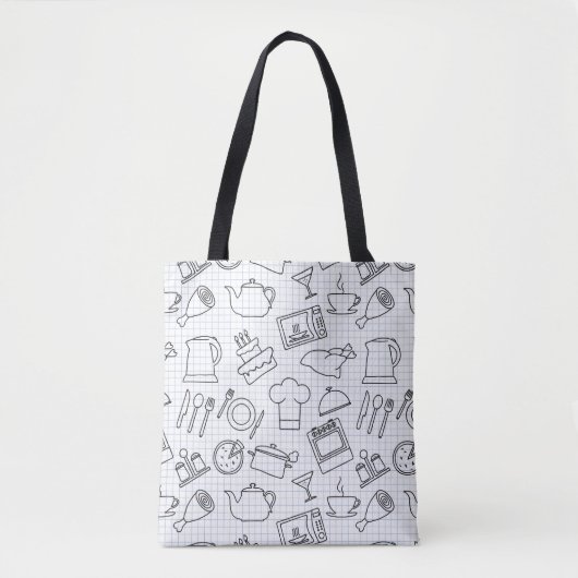 Tote Bag Motif 4 de cuisine (Devant)