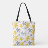 Tote Bag Motif à aquarelle jaune et gris (Dos)