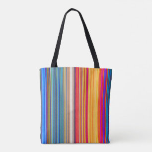 Tote Bag Motif à bandes multiples