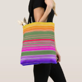 Tote Bag Motif à bandes multiples (De près)