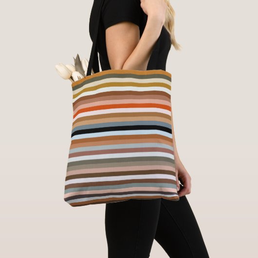 Tote Bag Motif à bandes multiples (De près)