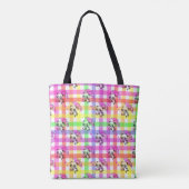 Tote Bag Motif à carreaux arc-en-ciel (Dos)