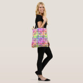 Tote Bag Motif à carreaux arc-en-ciel (Sur le modèle)