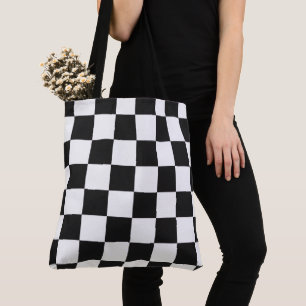 Tote Bag Motif à carreaux noir et blanc chic et audacieux