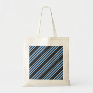 Tote Bag Motif à cinq bandes bleu et charbon