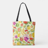 Tote Bag Motif à doodle de fruits assoré (Dos)