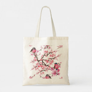 Tote Bag Motif à fleurs de cerisier rose
