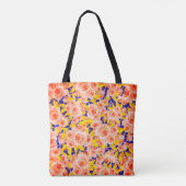 Tote Bag Motif à fleurs roses (Dos)