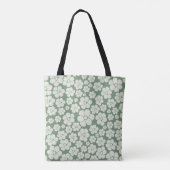 Tote Bag Motif à fleurs - Vert (Dos)