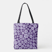 Tote Bag Motif à fleurs - violet (Dos)