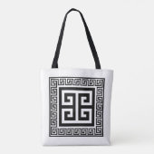 Tote Bag Motif à la grecque noir design (Dos)