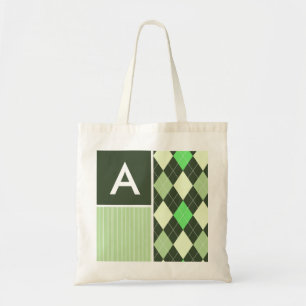Tote Bag Motif à motifs de losanges foncé et vert clair