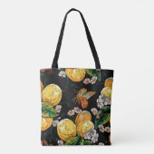 Tote Bag Motif à papillon floral citron moderne (Dos)