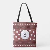 Tote Bag Motif à points Monogramme Marron (Dos)