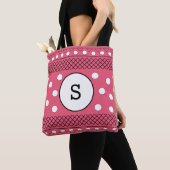 Tote Bag Motif à points Monogramme Rose (De près)