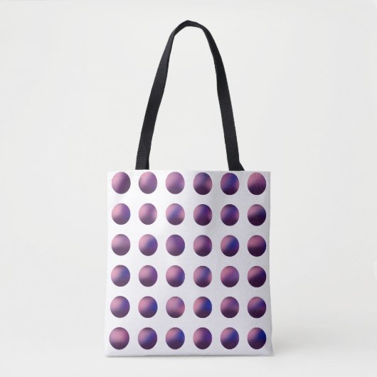 Tote Bag Motif à points noirs dégradé violet | Moderne (Devant)