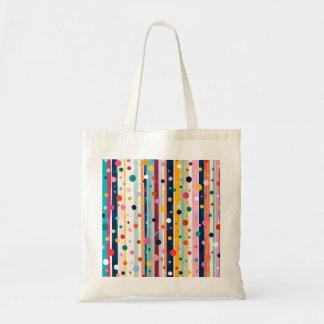 Tote Bag Motif à pois et rayures Color Pop