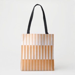 Tote Bag Motif à rayures blanches orange