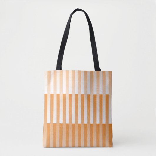 Tote Bag Motif à rayures blanches orange (Devant)