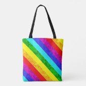 Tote Bag Motif à rayures multicolores (Dos)