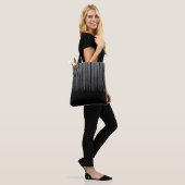 Tote Bag Motif à rayures noir et blanc cool (Sur le modèle)