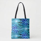 Tote Bag Motif à répétition électrique bleu brillant (Devant)