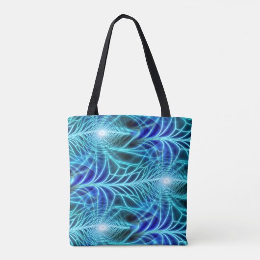 Tote Bag Motif à répétition électrique bleu brillant (Dos)