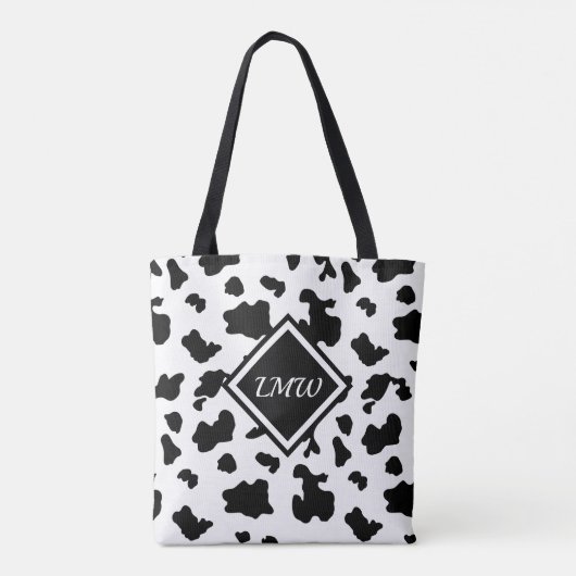 Tote Bag Motif à tache de vache - Monogramme (Dos)