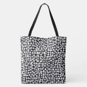 Tote Bag motif Abstrait 190621 Blanc sur noir (Dos)
