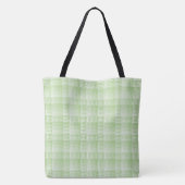 Tote Bag Motif Abstrait à Damier Vert Blanc (Dos)