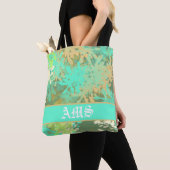 Tote Bag Motif Abstrait à feuilles vertes (De près)