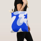 Tote Bag motif Abstrait - bleu (De près)