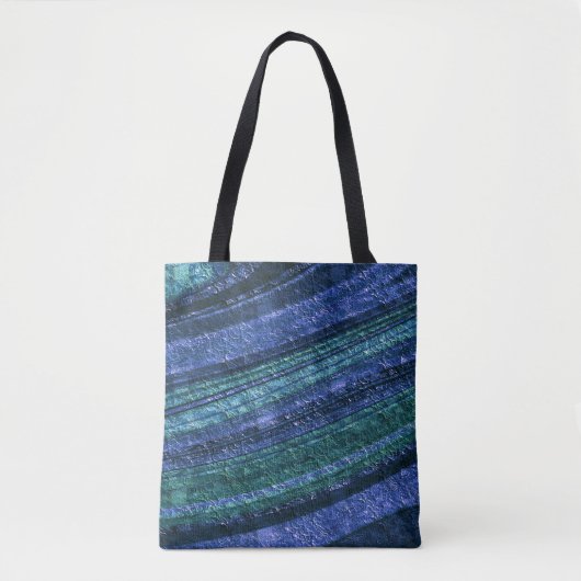 Tote Bag motif Abstrait, bleu et vert, texture (Devant)