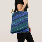 Tote Bag motif Abstrait, bleu et vert, texture (De près)