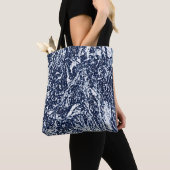 Tote Bag Motif Abstrait bleu foncé (De près)