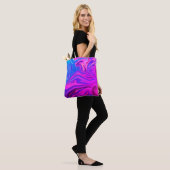 Tote Bag Motif Abstrait bleu néon violet rose (Sur le modèle)