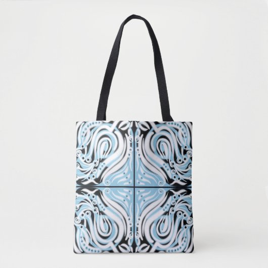 Tote Bag Motif Abstrait bleu noir (Devant)