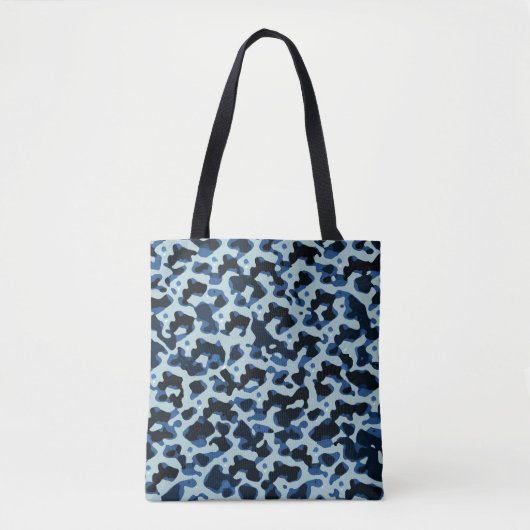 Tote Bag Motif Abstrait Camo noir bleu (Devant)